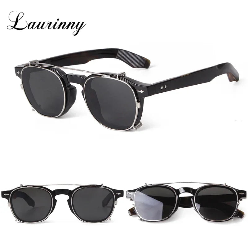 Vintage Clip-On Polarized Sunglasses