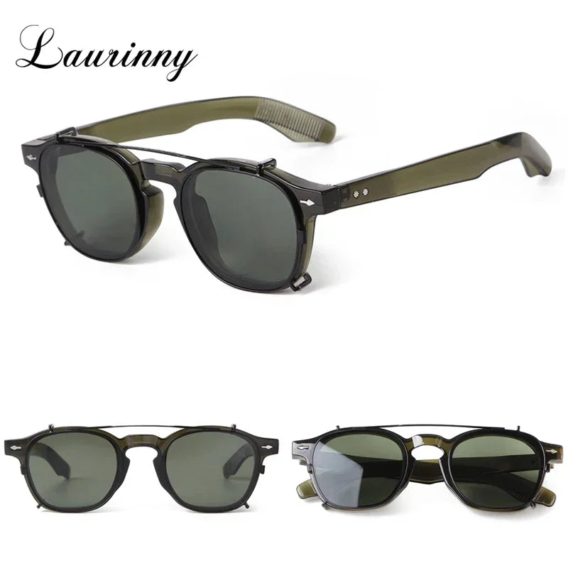 Vintage Clip-On Polarized Sunglasses