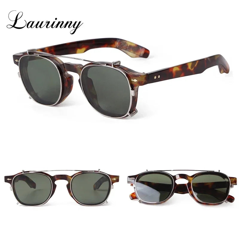 Vintage Clip-On Polarized Sunglasses
