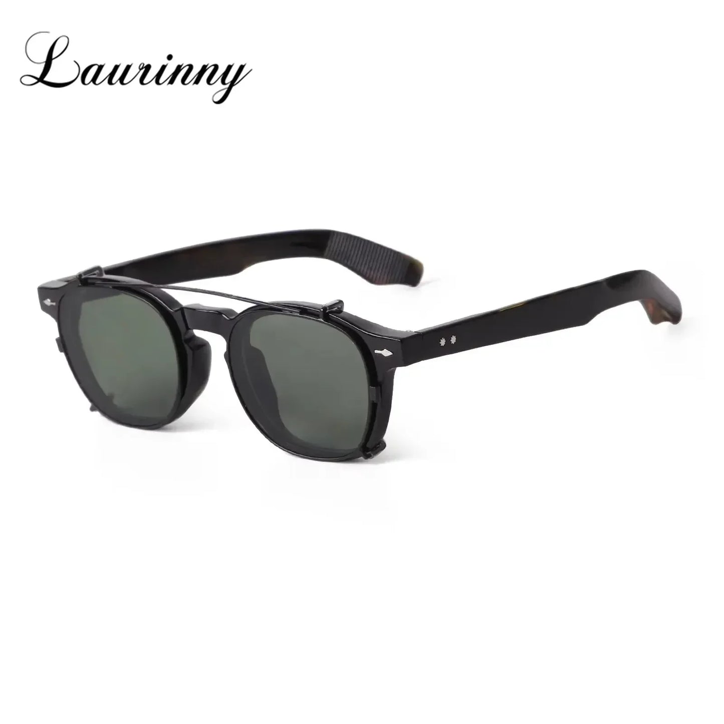 Vintage Clip-On Polarized Sunglasses