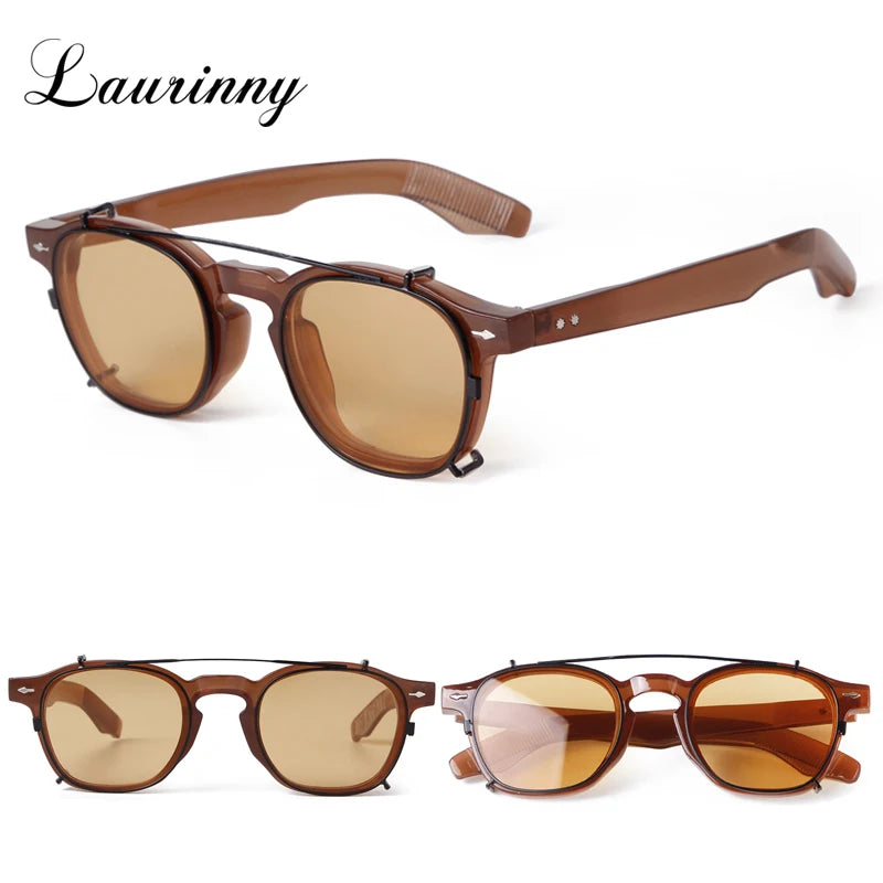 Vintage Clip-On Polarized Sunglasses