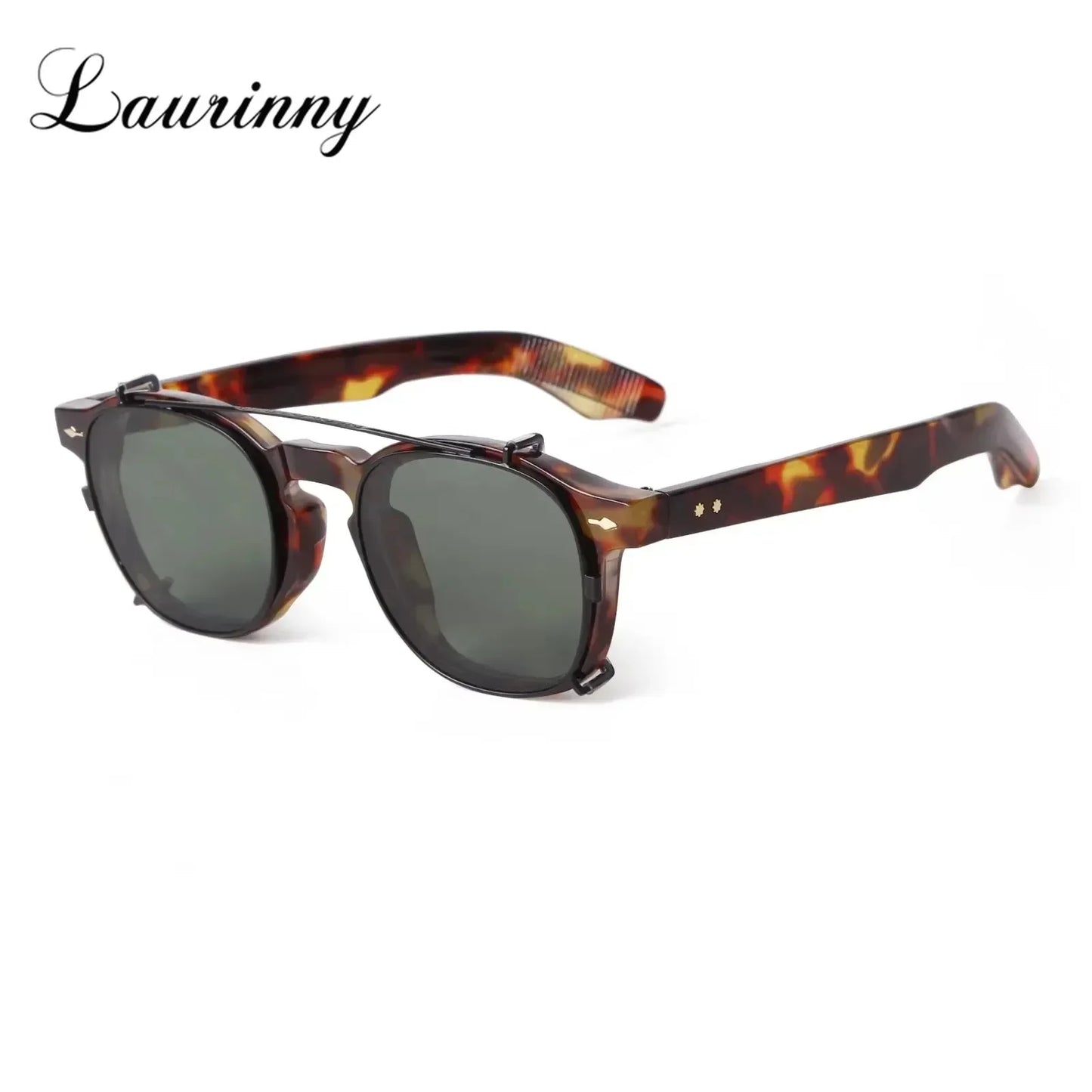 Vintage Clip-On Polarized Sunglasses