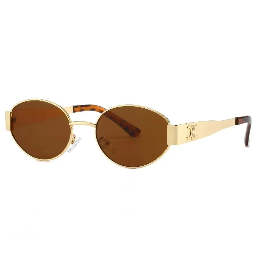 Retro Metal Oval Sunglasses
