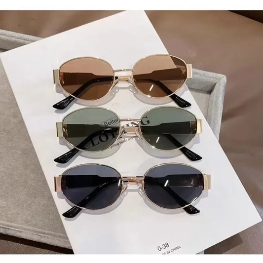 Retro Metal Oval Sunglasses